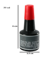 Tradineur - Tinta para tampones y sellos, tinta de sellar sin aceite, apta para sellos de oficina, entintado manual (Rojo, 30 ml)