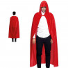 Tradineur - Capa con capucha de terciopelo, accesorio disfraz de vampiro, superhéroe, carnaval, halloween, cosplay, fiestas, adu