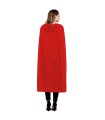 Capa con capucha de terciopelo, accesorio disfraz de vampiro, superhéroe, carnaval, halloween, cosplay, fiestas, adulto unisex, talla única, 140 cm, rojo