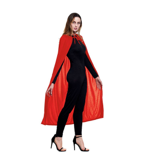 Capa con capucha de terciopelo, accesorio disfraz de vampiro, superhéroe, carnaval, halloween, cosplay, fiestas, adulto unisex, talla única, 140 cm, rojo