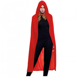 Tradineur - Capa con capucha de terciopelo, accesorio disfraz de vampiro, superhéroe, carnaval, halloween, cosplay, fiestas, adu