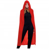 Tradineur - Capa con capucha de terciopelo, accesorio disfraz de vampiro, superhéroe, carnaval, halloween, cosplay, fiestas, adu