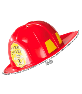 Tradineur - Casco de bombero - Fabricado en Plástico resistente - Complemento para carnaval, halloween, fiestas y celebraciones - 12 x 25 x 29 cm