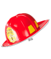 Tradineur - Casco de bombero - Fabricado en Plástico resistente - Complemento para carnaval, halloween, fiestas y celebraciones - 12 x 25 x 29 cm