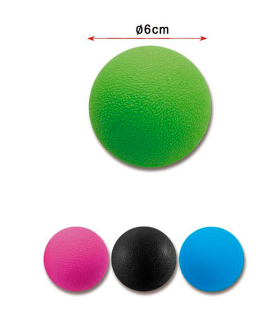 Tradineur - Pelota dura de masaje, bola de automasaje muscular, rehabilitación, fisioterapia, yoga, pilates, espalda, cuello, piernas, pies, Ø 6 cm, color aleatorio