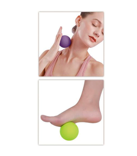 Tradineur - Pelota dura de masaje, bola de automasaje muscular, rehabilitación, fisioterapia, yoga, pilates, espalda, cuello, piernas, pies, Ø 6 cm, color aleatorio