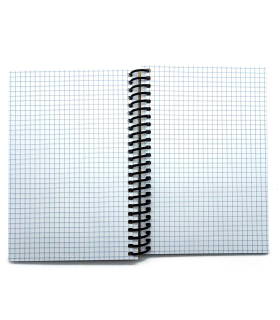 Tradineur - Cuaderno/Libreta - Tapa dura - Páginas cuadriculadas 4x4 - 80 páginas - 60 gr - Formato 8º - Encuadernación en espiral - 15,8 x 10,7 cm - Color aleatorio