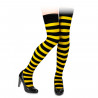 Tradineur - Medias de rayas de poliéster y licra, accesorios para disfraz de payaso, abeja, carnaval, halloween, cosplay, fiesta