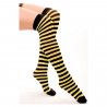 Tradineur - Medias de rayas de poliéster y licra, accesorios para disfraz de payaso, abeja, carnaval, halloween, cosplay, fiesta