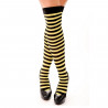 Tradineur - Medias de rayas de poliéster y licra, accesorios para disfraz de payaso, abeja, carnaval, halloween, cosplay, fiesta