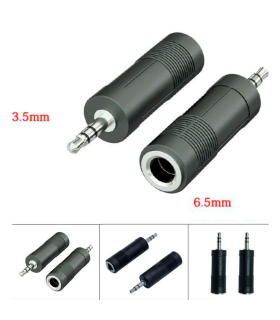 Pack de 2 adaptadores de audio, mini jack macho de 3,5 mm a jack hembra de 6,35 mm para guitarras, amplificadores, mesas de mezclas, home cinema, móviles, tablets (5 cm)