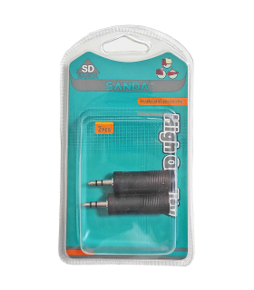 Pack de 2 adaptadores de audio, mini jack macho de 3,5 mm a jack hembra de 6,35 mm para guitarras, amplificadores, mesas de mezclas, home cinema, móviles, tablets (5 cm)