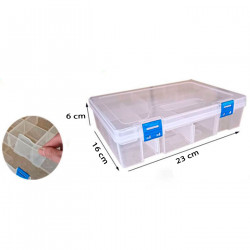 Caja organizadora nº 23 con separadores, 2 niveles, 8 compartimentos, plástico, almacenaje de tornillos, tuercas, accesorios pes