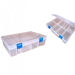 Caja organizadora nº 23 con separadores, 2 niveles, 8 compartimentos, plástico, almacenaje de tornillos, tuercas, accesorios pes