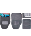 Tradineur - Juego 4 alfombras universales para coche - Alfombrillas fabricadas en terciopelo resistente, antideslizante y flexible para vehículos - Color Gris