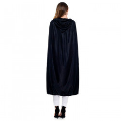 Tradineur - Capa de terciopelo con capucha, accesorio disfraz de vampiro, superhéroe, carnaval, halloween, cosplay, fiestas, adu