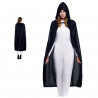 Tradineur - Capa de terciopelo con capucha, accesorio disfraz de vampiro, superhéroe, carnaval, halloween, cosplay, fiestas, adu