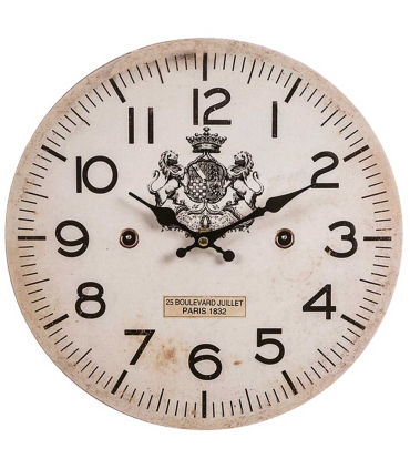 Tradineur - Reloj redondo de pared con números grandes, madera, diseño vintange, sala de estar, cocina, dormitorio, oficina (Royal, Ø 29,5 cm)