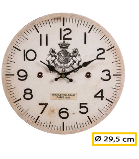 Tradineur - Reloj redondo de pared con números grandes, madera, diseño vintange, sala de estar, cocina, dormitorio, oficina (Royal, Ø 29,5 cm)