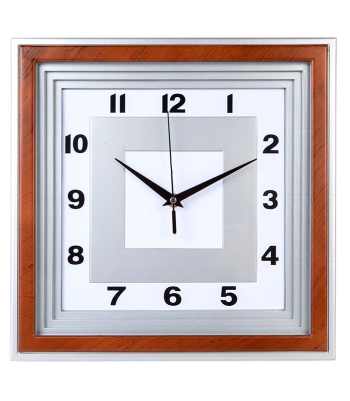 Tradineur - Reloj cuadrado de pared con números grandes, silencioso, plástico, diseño clásico, sala de estar, cocina, dormitorio, oficina (Modelo CL80, 31 x 31 cm)