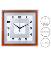 Tradineur - Reloj cuadrado de pared con números grandes, silencioso, plástico, diseño clásico, sala de estar, cocina, dormitorio, oficina (Modelo CL80, 31 x 31 cm)