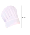 Gorro de chef de cocina de color blanco para jóvenes y adultos, poliéster, complemento para carnaval, halloween, fiestas, celebraciones, 25 cm