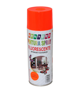 Montoro - Bote de pintura en spray F202 naranja fluoresecente 400 ml, válido para multitud de superficies de interior y exterior