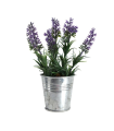 Planta artificial de lavanda con maceta de latón, de 21 x 7 x 7 cm, especial para decoración. Accesorio decorativo para hogar u oficina, imitación de flor de lavanda, de plástico