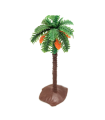 Tradineur - Palmera con dátiles decorativa 12 x 4,5 cm, resina, árbol artificial en miniatura para crear escenarios decorativos, mesa, estantería, repisa, decoración del hogar