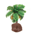 Tradineur - Palmera con dátiles decorativa 12 x 4,5 cm, resina, árbol artificial en miniatura para crear escenarios decorativos, mesa, estantería, repisa, decoración del hogar