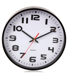 Reloj de pared silencioso con números redondo, diseño clásico, funcionamiento a pilas, decoración del hogar, cocina, salón, dormitorio, 24,5 cm de diámetro, color aleatorio