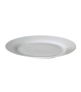 Plato llano "Balta" fabricado en porcelana, ideal para servir postres o aperitivos, apto para lavavajillas. 2,5 x 24 cm (alto x diámetro)