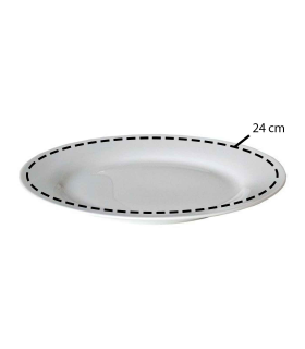 Plato llano "Balta" fabricado en porcelana, ideal para servir postres o aperitivos, apto para lavavajillas. 2,5 x 24 cm (alto x diámetro)