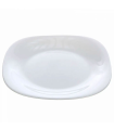 Tradineur - Plato de postre de vidrio opal templado, extra resistente, vajilla de cocina, apto para lavavajillas y microondas (Blanco, 20 x 20 x 1,5 cm)