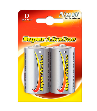 Tradineur - Pack de 2 pilas alcalinas LR20 - 1,5 V - D - Pilas de repuesto para juguetes, linternas, relojes, aparatos electrónicos - 5,6 x 3,3 cm