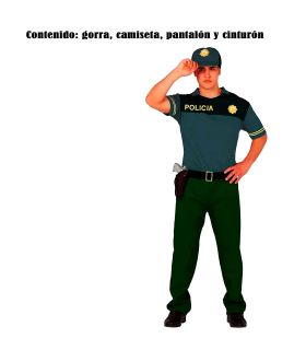 Tradineur - Disfraz de policía para hombre, manga corta, 100% poliéster, incluye gorra, camiseta, pantalón y cinturón, atuendo de carnaval, Halloween, cosplay, fiestas (Adulto, Talla M)