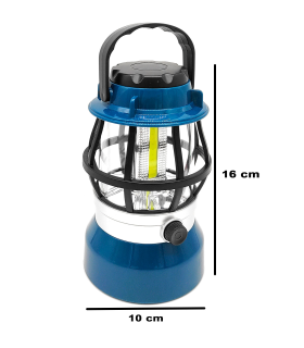 Tradineur - Farol, luz de camping regulable con asa, 200 lumen, 18 m de distancia, iluminación de exterior a pilas, portátil, excursión, acampada, pesca, 16 x 10 cm