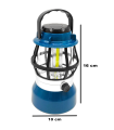 Tradineur - Farol, luz de camping regulable con asa, 200 lumen, 18 m de distancia, iluminación de exterior a pilas, portátil, excursión, acampada, pesca, 16 x 10 cm