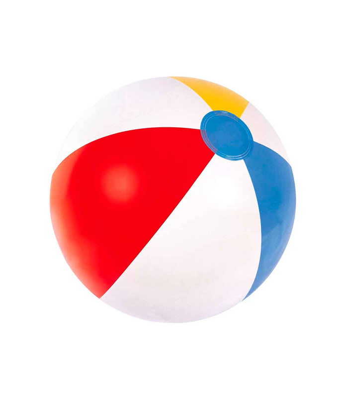 Tradineur - Pelota de playa hinchable con diseño de franjas de colores, vinilo resistente, inflado y desinflado rápido, piscina, verano, Ø 51 cm