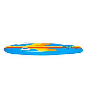 Tradineur - Colchoneta surf infantil hinchable con asas 112 x 40 x 10 cm, flotador inflable flotante natación, niños, playa y piscina, 3-10 años, color aleatorio