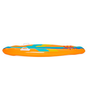 Tradineur - Colchoneta surf infantil hinchable con asas 112 x 40 x 10 cm, flotador inflable flotante natación, niños, playa y piscina, 3-10 años, color aleatorio