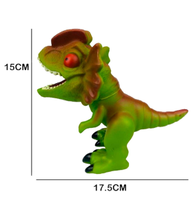 Tradineur - Dinosaurio de juguete - Modelo Dilophosaurus - Fabricado en España - 15,5 x 19 x 10 cm - Color Verde