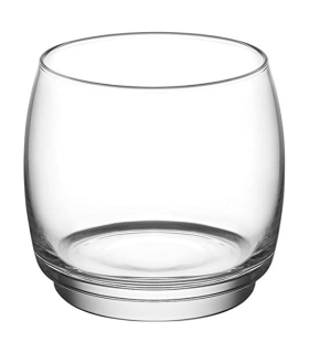 Tradineur - Set de 6 vasos de cristal con base gruesa, modelo Lune, resistentes, aptos para lavavajillas, servir whisky, licores, refrescos (325 ml, 8 x 7,5 cm)