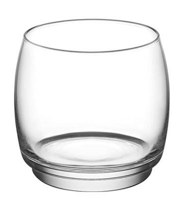 Tradineur - Set de 6 vasos de cristal con base gruesa, modelo Lune, resistentes, aptos para lavavajillas, servir whisky, licores, refrescos (325 ml, 8 x 7,5 cm)