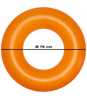 Tradineur - Flotador infantil hinchable de vinilo, aro, anillo inflable para piscina, playa, natación, resistente, niños 3-6 años, Ø 76 cm, color aleatorio