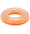 Tradineur - Flotador infantil hinchable de vinilo, aro, anillo inflable para piscina, playa, natación, resistente, niños 3-6 años, Ø 76 cm, color aleatorio