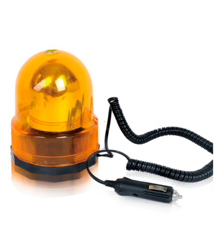 Luz rotativa de advertencia magnética 12 V, 15 x 12,5 cm, faro, foco de emergencia ámbar para mechero de camión, tractor, excavadora, 3 m de cable