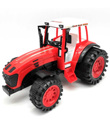 Tractor de juguete de fricción, vehículo agrícola, cabina, regalo para niños, cumpleaños, navidad, juegos, infantil, diversión (Rojo, 14 x 15 x 23 cm)