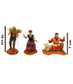 Tradineur - Set de 2 pastores y costurera para Belén, durexina, figuras decorativas de aldeanos para nacimiento, adorno artesano, pesebre, Navidad, 10 cm