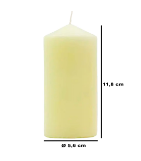 Tradineur - Vela bloque con aroma, velón de taco, cera perfumada, larga duración: 36 horas, aromaterapia, decoración del hogar (Vainilla, 11,8 x 5,6 cm)